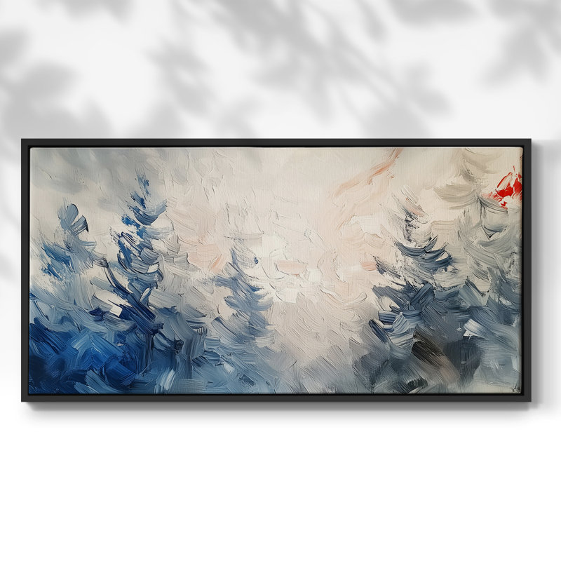 Série paysage - LVI - Toile tendue avec châssis encadré - Prêt à être accroché, H 21 po x l 41 po, Noir