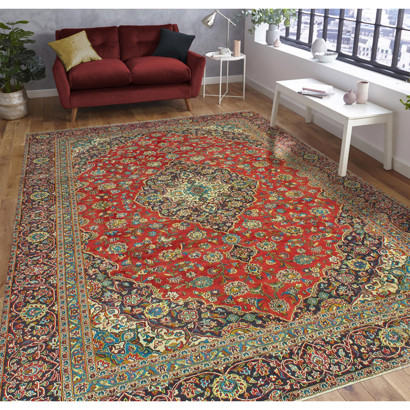 Khrystopher Distressed Amjad Red Rug