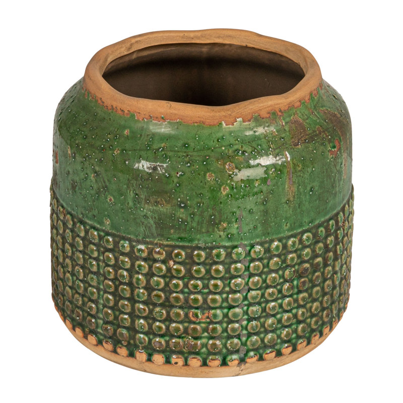 Pot de fleurs en terre cuite Basya, Vert
