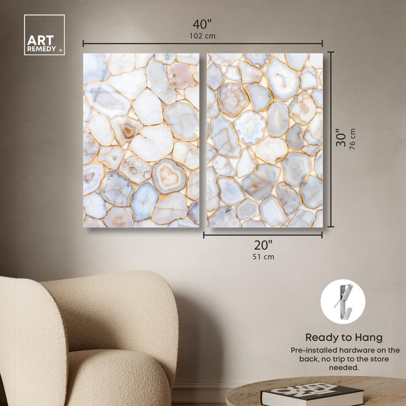 Ensemble 2 panneaux Luxe Harmony Gold Art , H 30 po x l 40 po