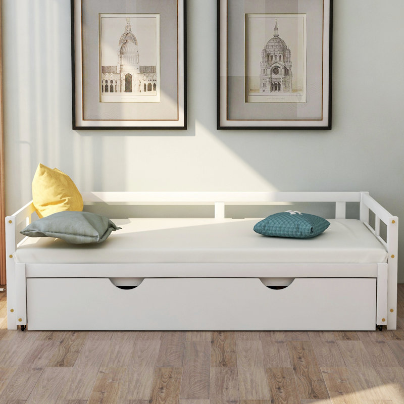 Extending Daybed With Trundle, Wooden Daybed With Trundle, White