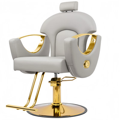 Reclining Barber Chair 360° Swivel - Height Adjustable Salon Styling Chair With Ergonomic Comfort, Salon-Grade Durability For Home Barbershop & Hair Stylists (Supports 350 Lbs)