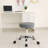 Fea Medical Swivel Stool, Round Gray Padded Seat, Rolling Chrome Base-117561142