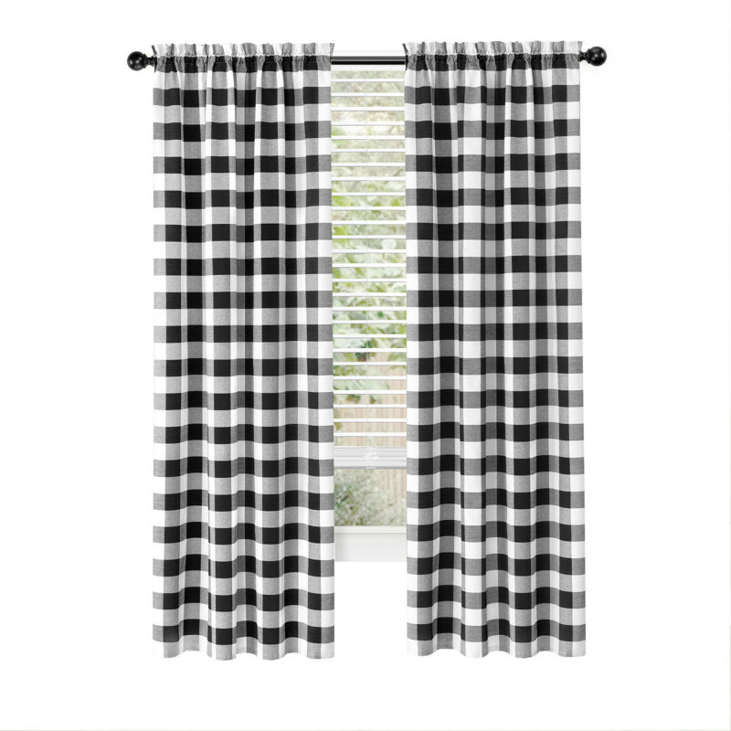 Candias Semi Sheer Liner Pair, Black, 42" W x 84" L