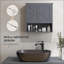 Armoires, armoire de rangement murale pour salle de bain Tablettes réglables, gris ardoise | Ferme | Panneau de fibres à densité moyenne-737322964