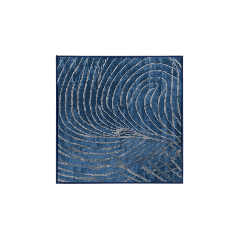 Tapis bleu lavable à la machine, Carré 4 pi