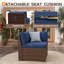 Chaise d'extérieur en osier avec coussins-1687671335
