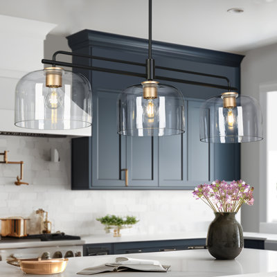 Luminaire suspendu linéaire à 3 lumières à intensité variable pour îlot de cuisine 43,3 po Allenstown