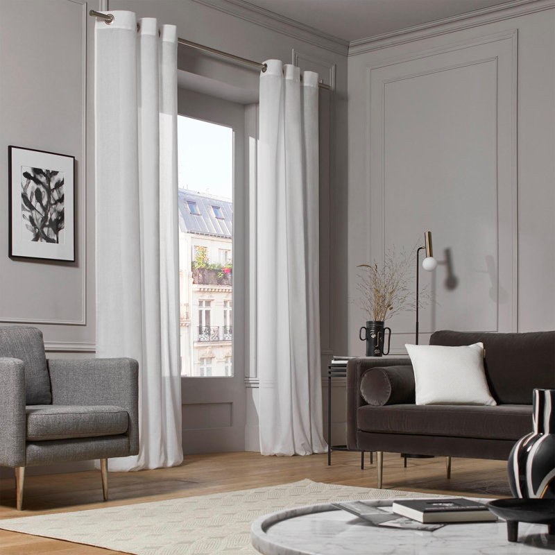Kea Eyelet Semi Sheer Door Curtains, 145 W x 280 D cm