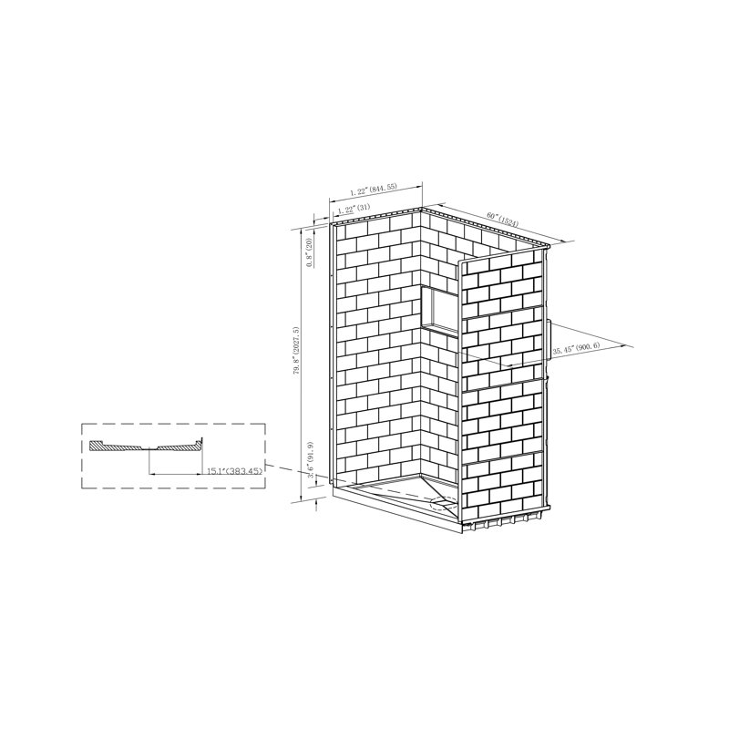 60 in. x 32 in. 4-Piece Direct-to-Stud Alcove Shower Wall Kit in White
