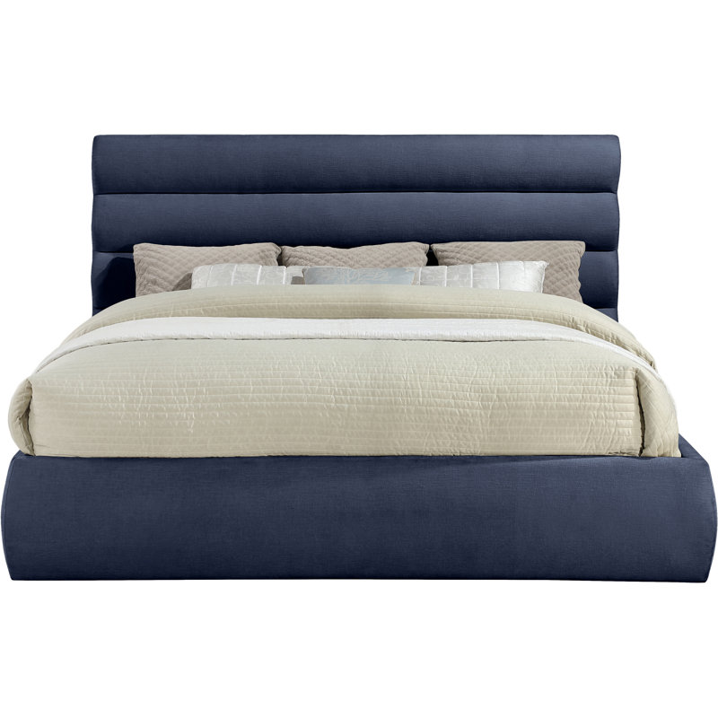 Lit en tissu Adam Chenille, Très grand, Navy Chenille Fabric
