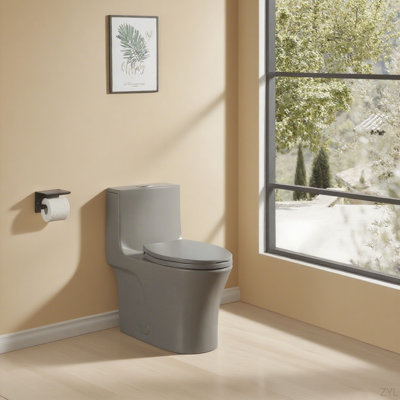 1.1/1.60 GPF Dual-Flush One Piece Toilet, Water-Saving Elongated Comfort Height Floor Mounted, Soft Closing Seat, 1000 Gram Map Flushing Score Toilet
