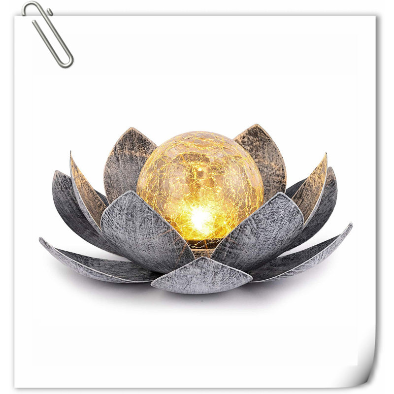 Ornement de jardin à DEL à énergie solaire 3,6 po, Argent