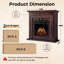  35.35“ Electric Fireplace with Remote Control-418654666