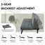 Canapé-lit futon convertible gris moderne de 63 po avec dossier réglable à 5 positions pour les petits espaces et les chambres d'amis-158069687
