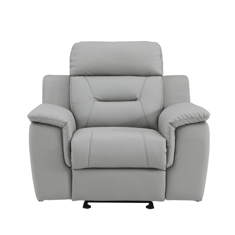 Reclining Modern Leather Air Upholstered Chair, Gray
