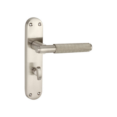 Connaught Knurled Lever on Backplate Privacy Satin Nickel
