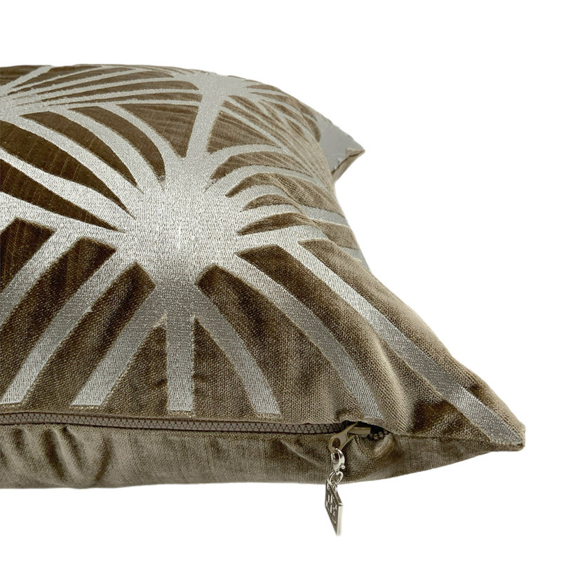 Lisbon Velvet Square Pillow Cover & Insert, Caramel