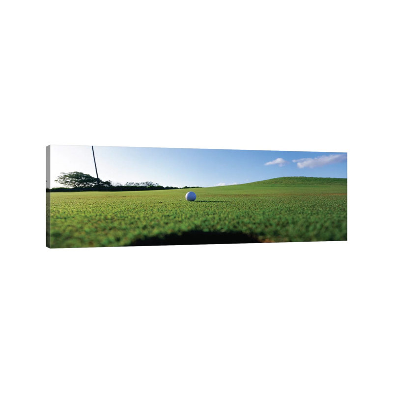 Golf Ball Entering The Hole, Kanapali, Hawaii, USA by Panoramic Images - Wrapped Canvas Panoramic Print