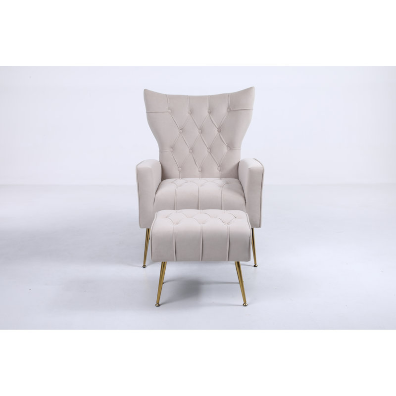 Fauteuil d'appoint avec repose-pieds Wickham Polperro, Beige