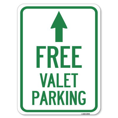 Service de voiturier gratuit avec flèche en avant / 23944