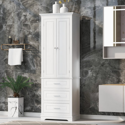 Tall Storage Cabinet with 3 Drawers Kitchen Pantry Cabinet Kitchen Storage Cabinet Tall Kitchen Pantry