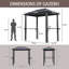 Pavillon de jardin pour barbecue en aluminium avec toit rigide et crochets de 5 pi x 8 pi pour l'extérieur