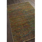 Dexia Cotton Abstract Area Rug in Red/Green