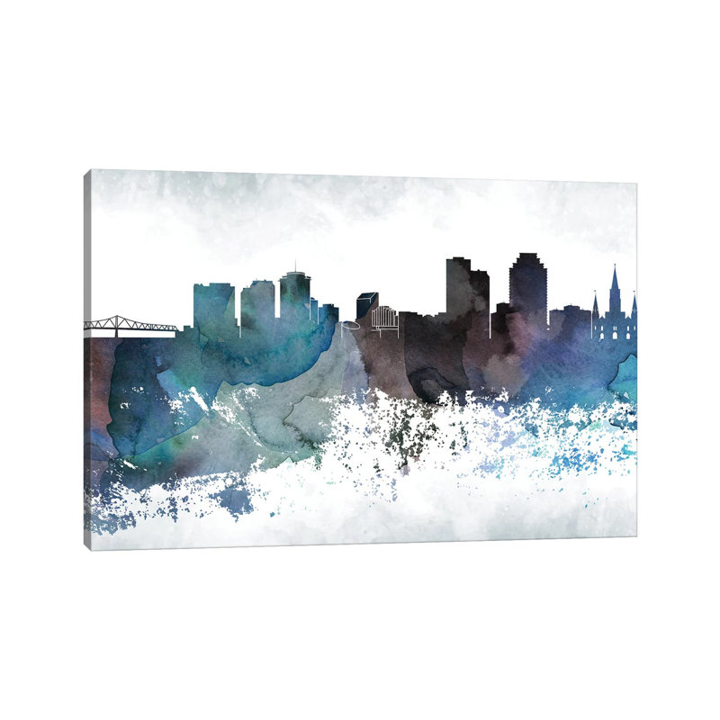 New Orleans Bluish Skylines 1 Piece Wrapped Canvas Painting, 66.04cm H x 101.6cm W x 1.91cm D