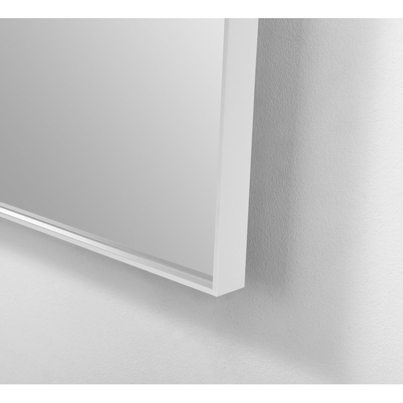 Aliyannah Solid Metal Frame Flat Mirror, Matte White, 27.5" H x 35.5" W x 0.25" D