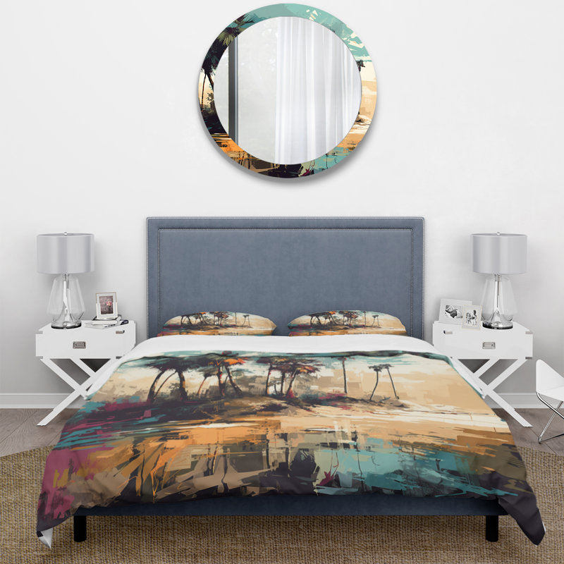 Ensemble de housse de couette en microfibre / polyester Blue Coastal Bohemia II
