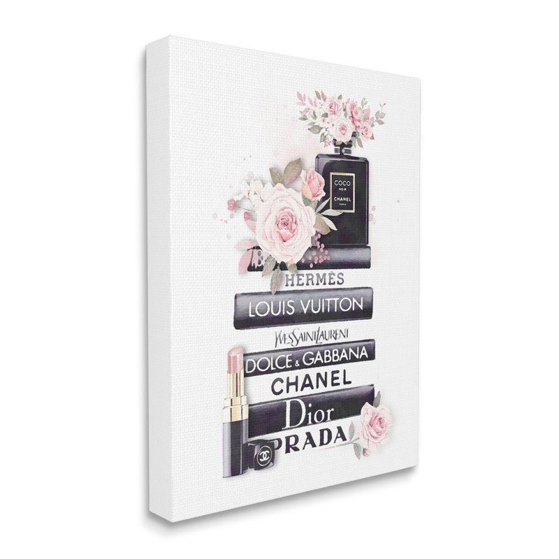 Roses roses et articles de toilette glamour, H 40 po x l 30 po, Toile tendue