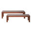 Bancs en bois de 160,5 cm (63,28 po) par lot de 2 - Texture rustique, structure stable, panneaux à 2 lattes, charme