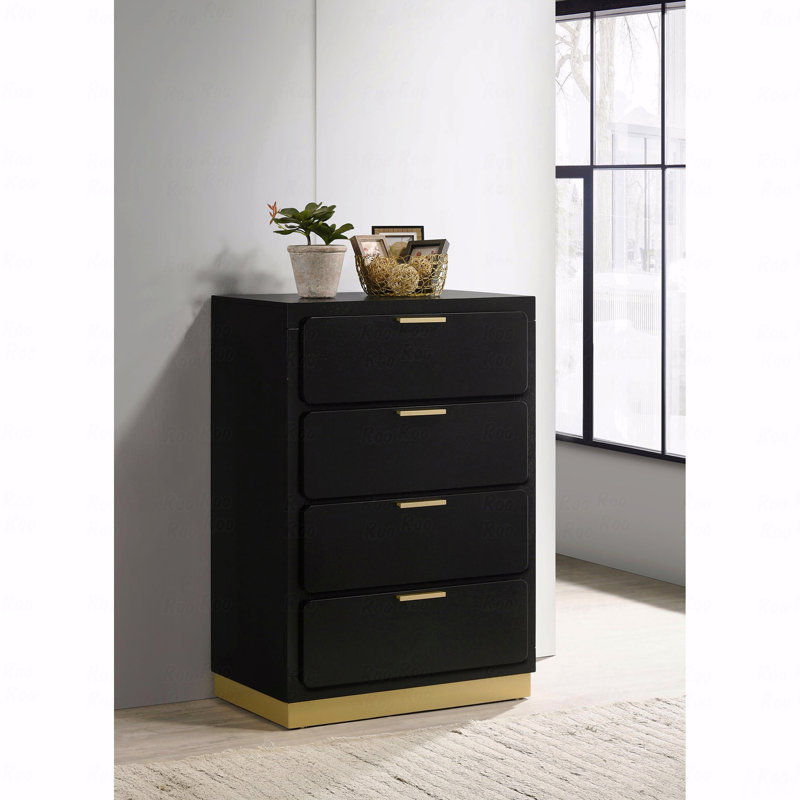 Commode 4 tiroirs, Noir