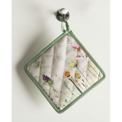 Ensemble de porte-casseroles 100% coton Maison d'Hermine Botanical Fresh - 8 po x 8 po
