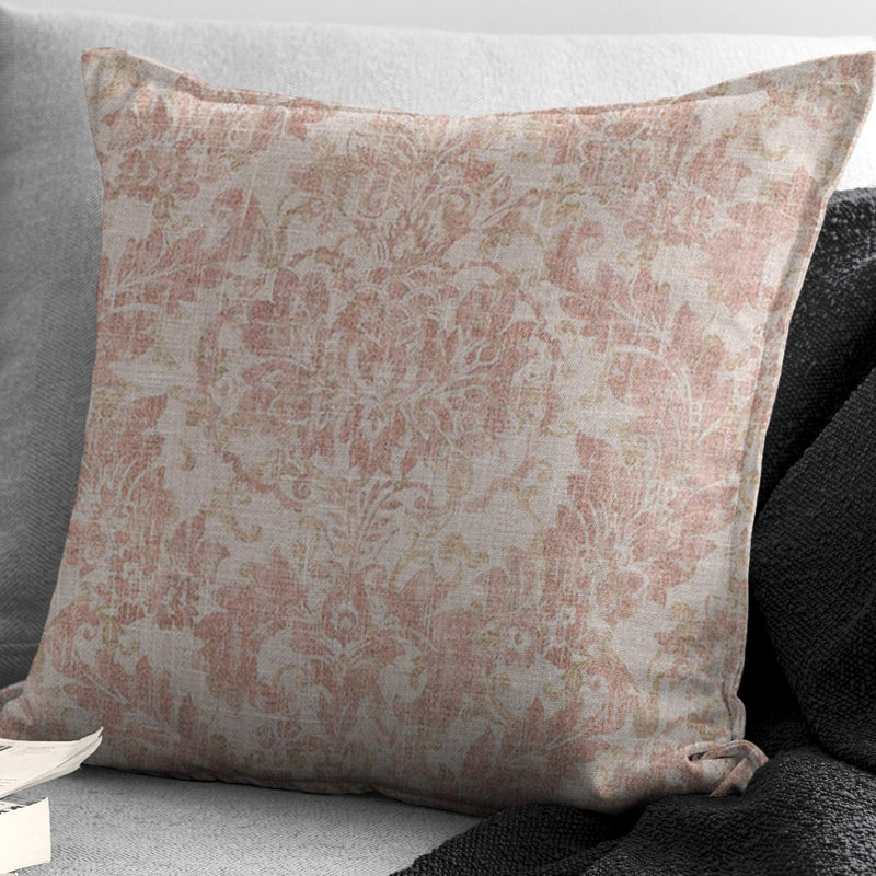 Bordeau Linen Gold 20X20" Square Pillow, 24"H x 24"W, Blush