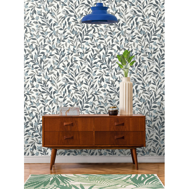 Rouleau de fleurs Addilee, Gris / bleu