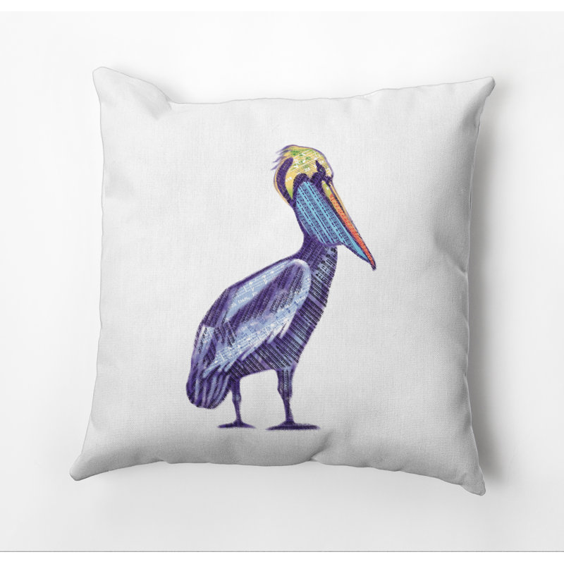 Beach Vacation Outdoor Reversible Throw Pillow, White, 16"x16"