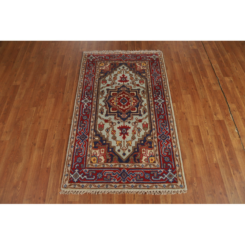 Tapis indien turquoise en laine 3 x 5
