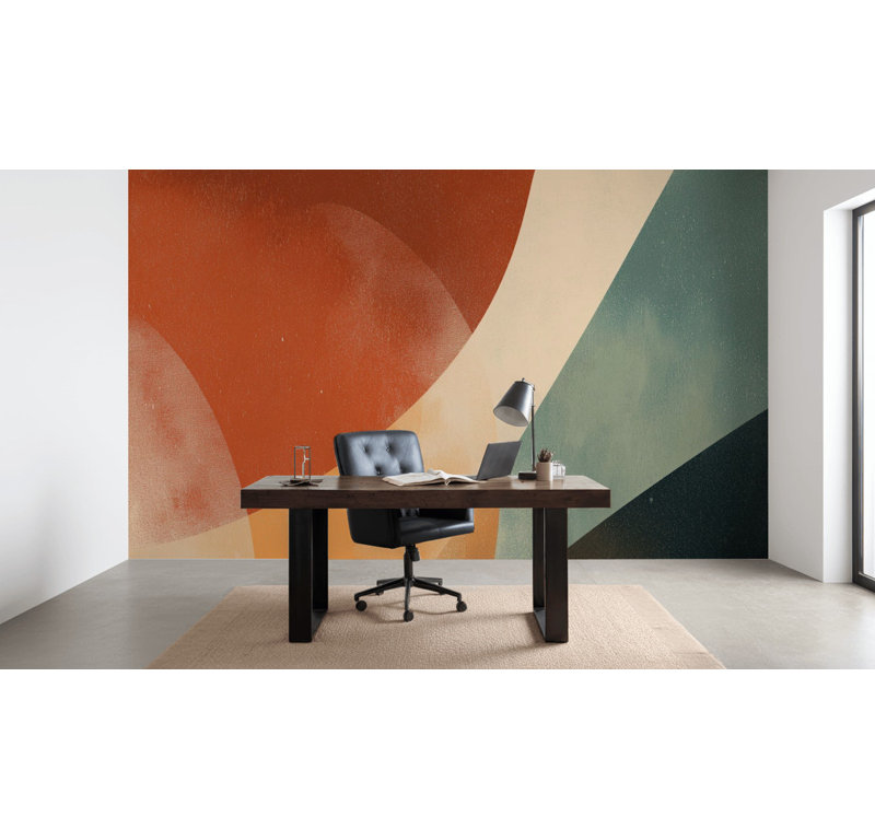 Papier peint géométrique abstrait mural, 140 po L x 108 po L