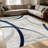 1PC Modern Abstract Geometric Swirl Navy Grey Wood Grain area rugs for Living Room, Soft and Comfortable, Suitable for all seasons, easy-to-maintain, machine washable Indoor floor mat, Under Table Farmhouse suitable for dining room, bedroom, kitchen,-1587183907