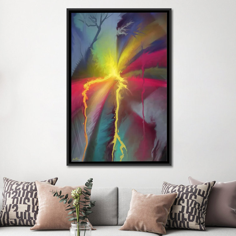 « pure abstract 1 », reproduction d’art sur toile tendue Ben Heine, Toile avec cadre noir, Pas de tapis