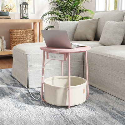 Side Table With Charging Station