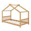 Structure de lit en bois avec clôture en bois, tête de lit et tête de lit-1232915675