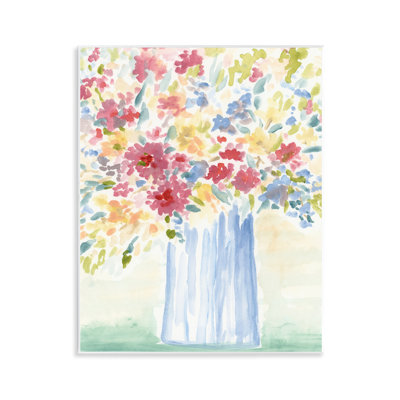  Soft Blossoms Bouquet Wall Plaque Art by June Erica Vess