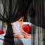 4 Corner Mosquito Net, Bed Curtains For Bedroom, Black, 210 X 220Cm