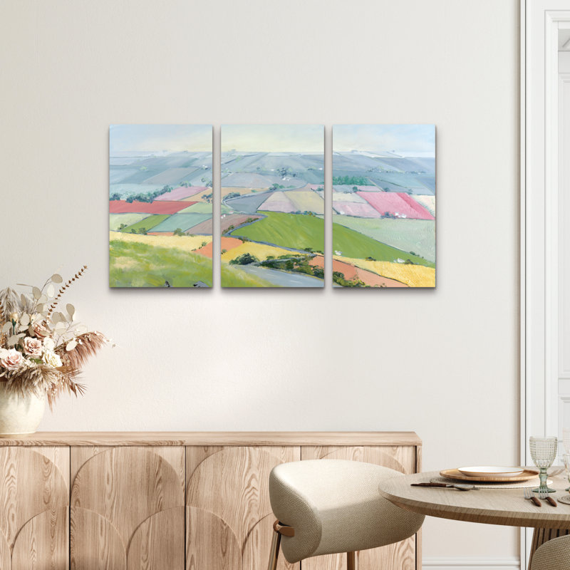 Ensemble de 3 panneaux d'art mural - «As Far As The Eye Can See» par Meredith Howse 