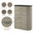 Travonte Beige Chest with black marble top surface