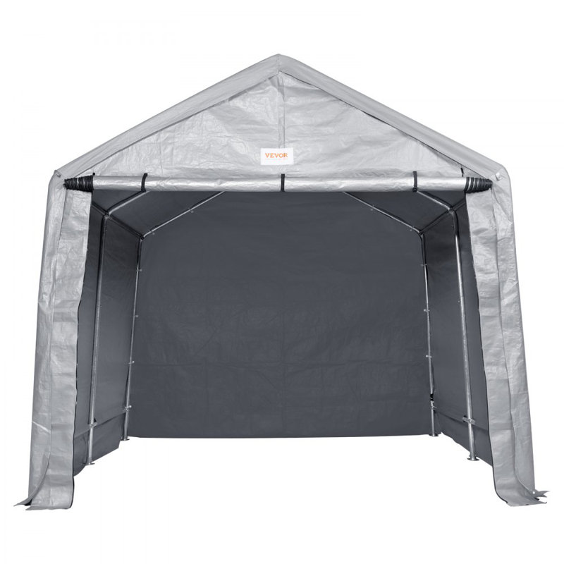 Gray 7' x 12' Portable Outdoor Storage Shed with Windows