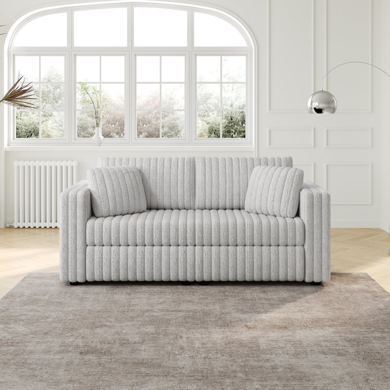 Canapé modulaire pour 2 personnes - très confortable avec un design distinctif., Polyester gris clair